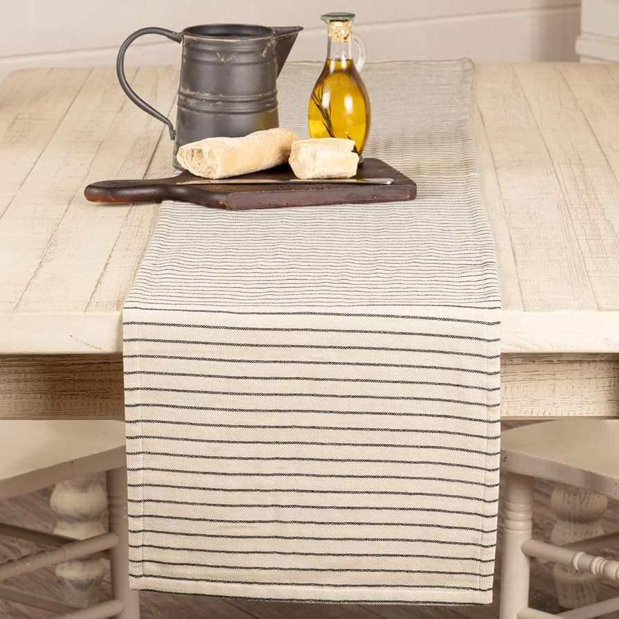Piper Classics Katie's Vintage Stripe Table Runner, 13" x 72" Long, Urban Rustic Famhouse Kitchen... | Amazon (US)