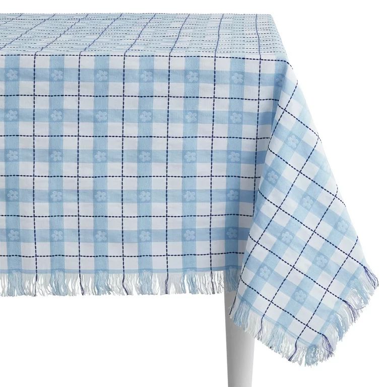 The Pioneer Woman Daisy Woven Fabric Tablecloth, Blue, 60" W x 102" L | Walmart (US)