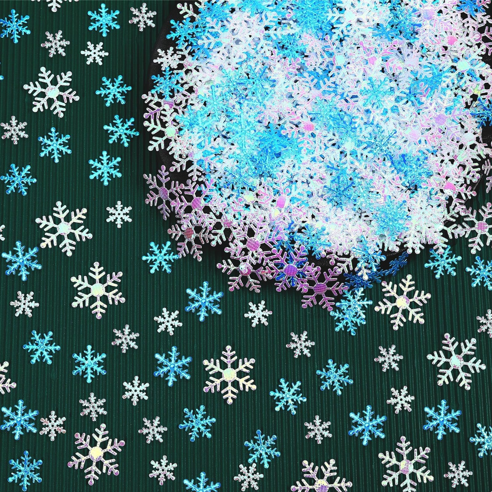 MARFOREVER Blue White Snowflake Confetti Decorations, Winter Glitter Confetti Christmas Snowflake... | Amazon (US)