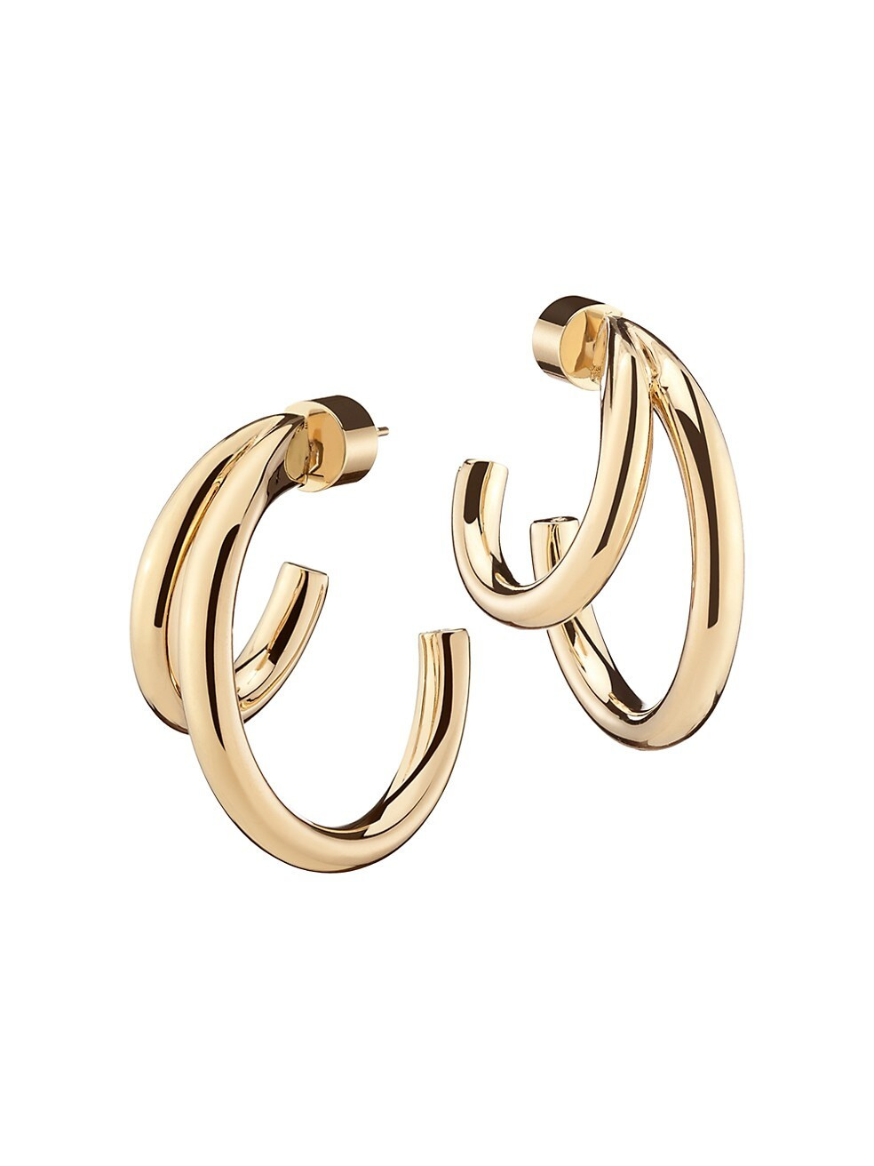 Lilly 10K-Gold-Plated Small Double-Hoop Earrings | Saks Fifth Avenue