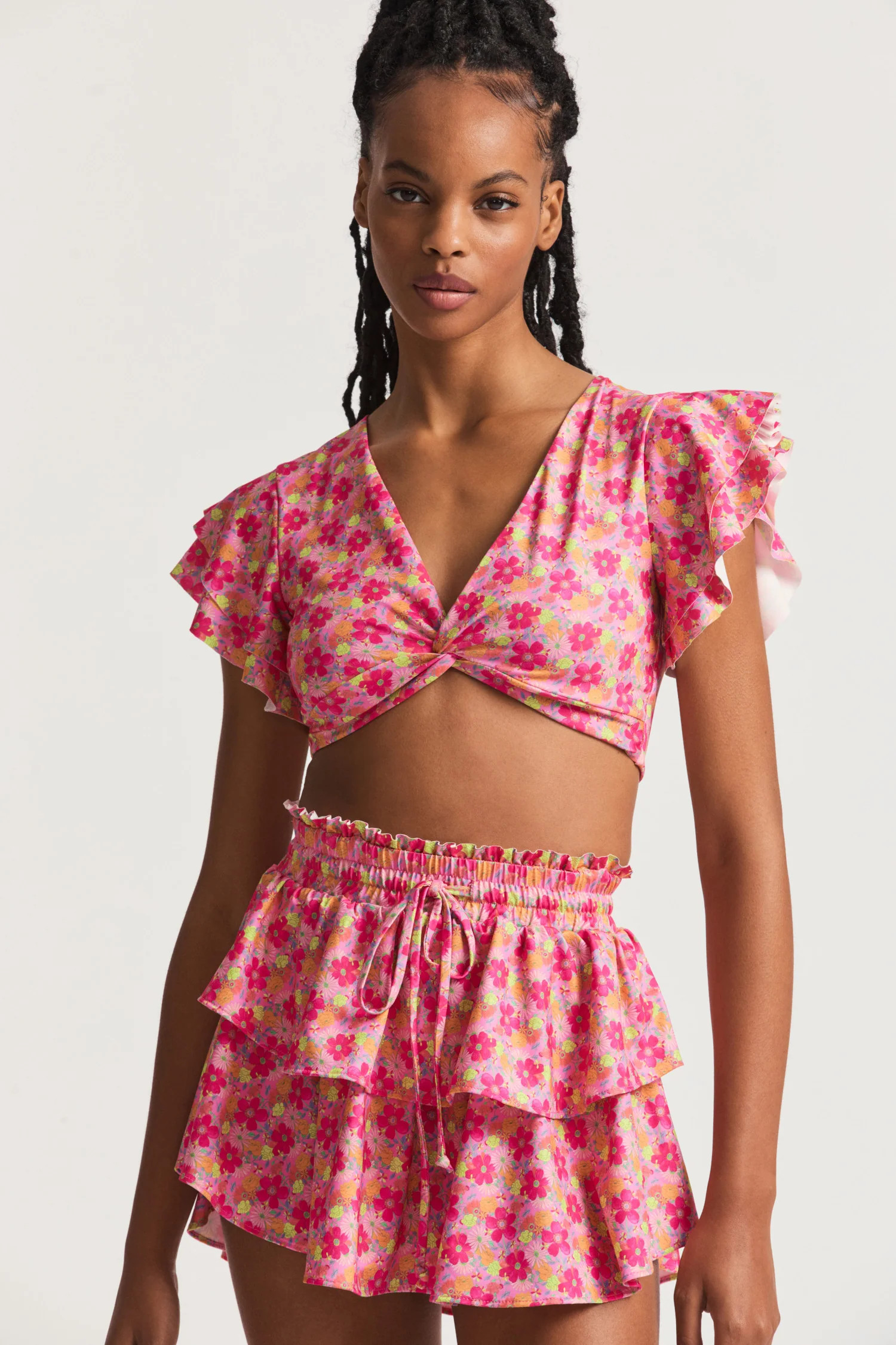 Kiella Ruffle Crop Top | LOVESHACKFANCY
