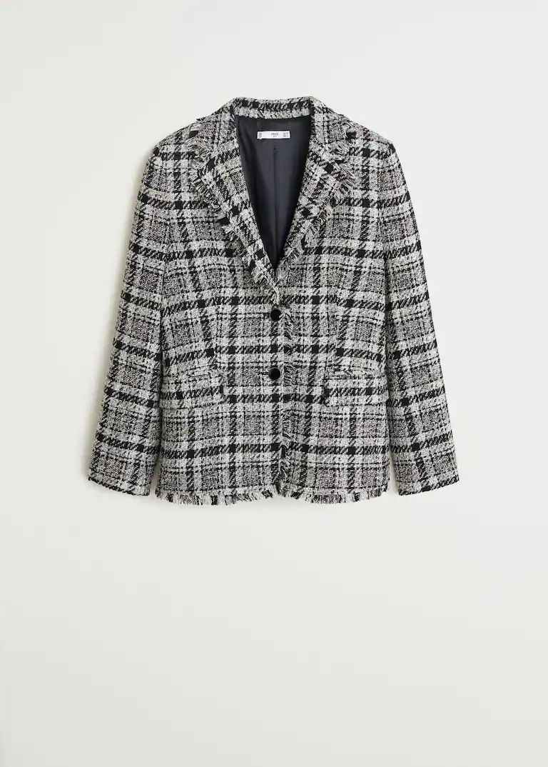 Tweed check blazer | MANGO (US)