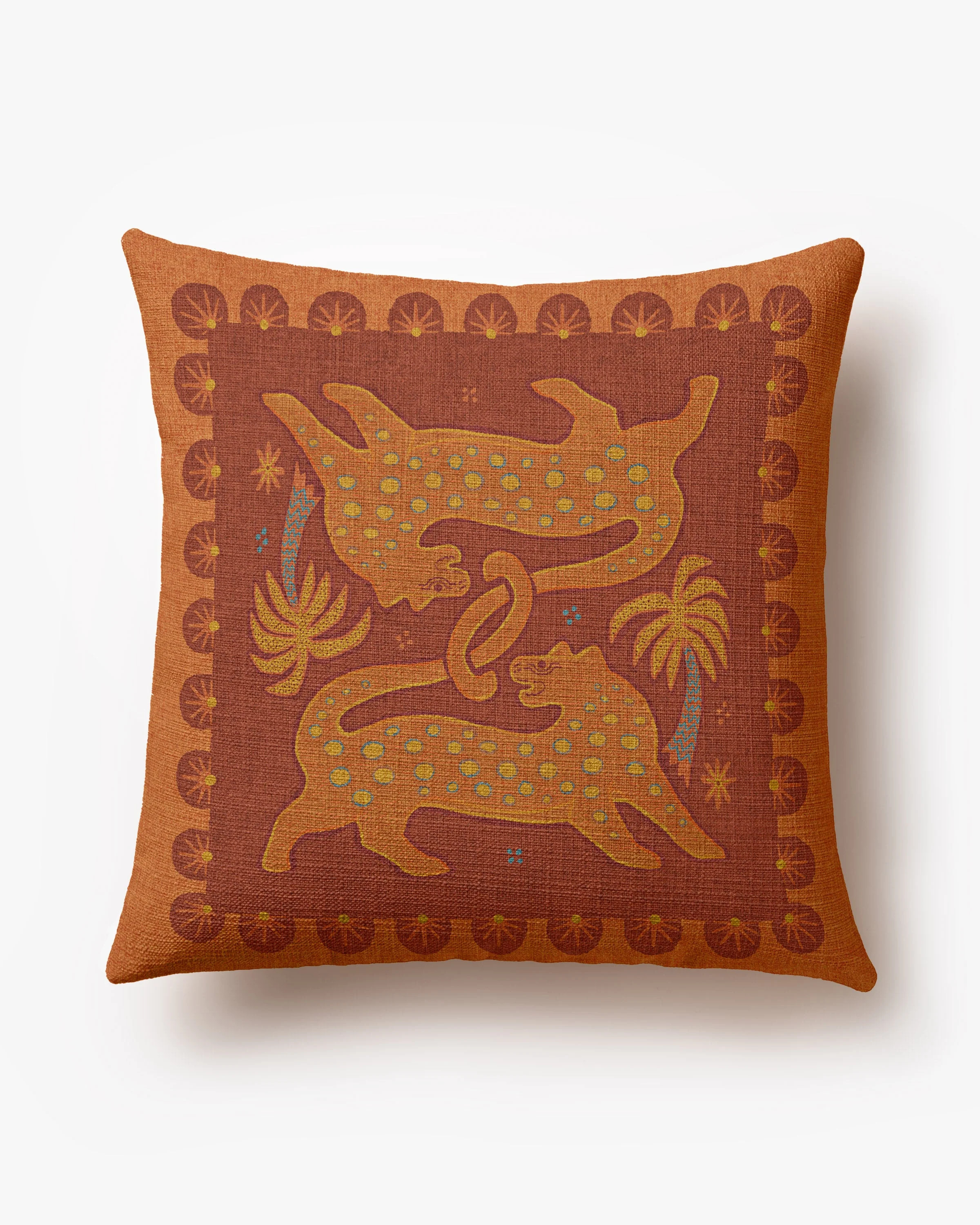 Lina Terracotta Woven Throw Pillow | Ruggable