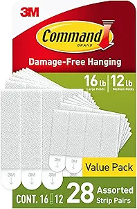 Command 15 lb & 10 lb Large and Medium Picture Hanging Strips 28 Assorted Pairs (56 Command Strip... | Amazon (US)