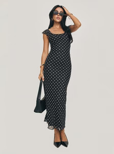 Sandberg Maxi Dress Black Polka Dot | Princess Polly US