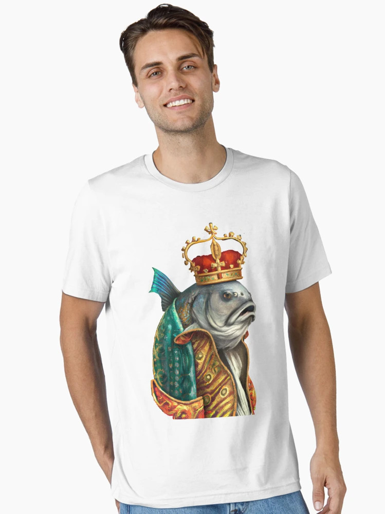 Fish King Wearing a Medieval Robe and Royal Crown in Renaissance Portrait Digital Art  Essential ... | Redbubble (US)