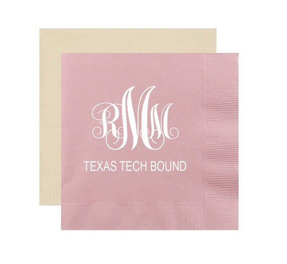 monogram graduation napkins, class of 2020 napkins, graduation party decor, monogrammed napkin, g... | Etsy (US)