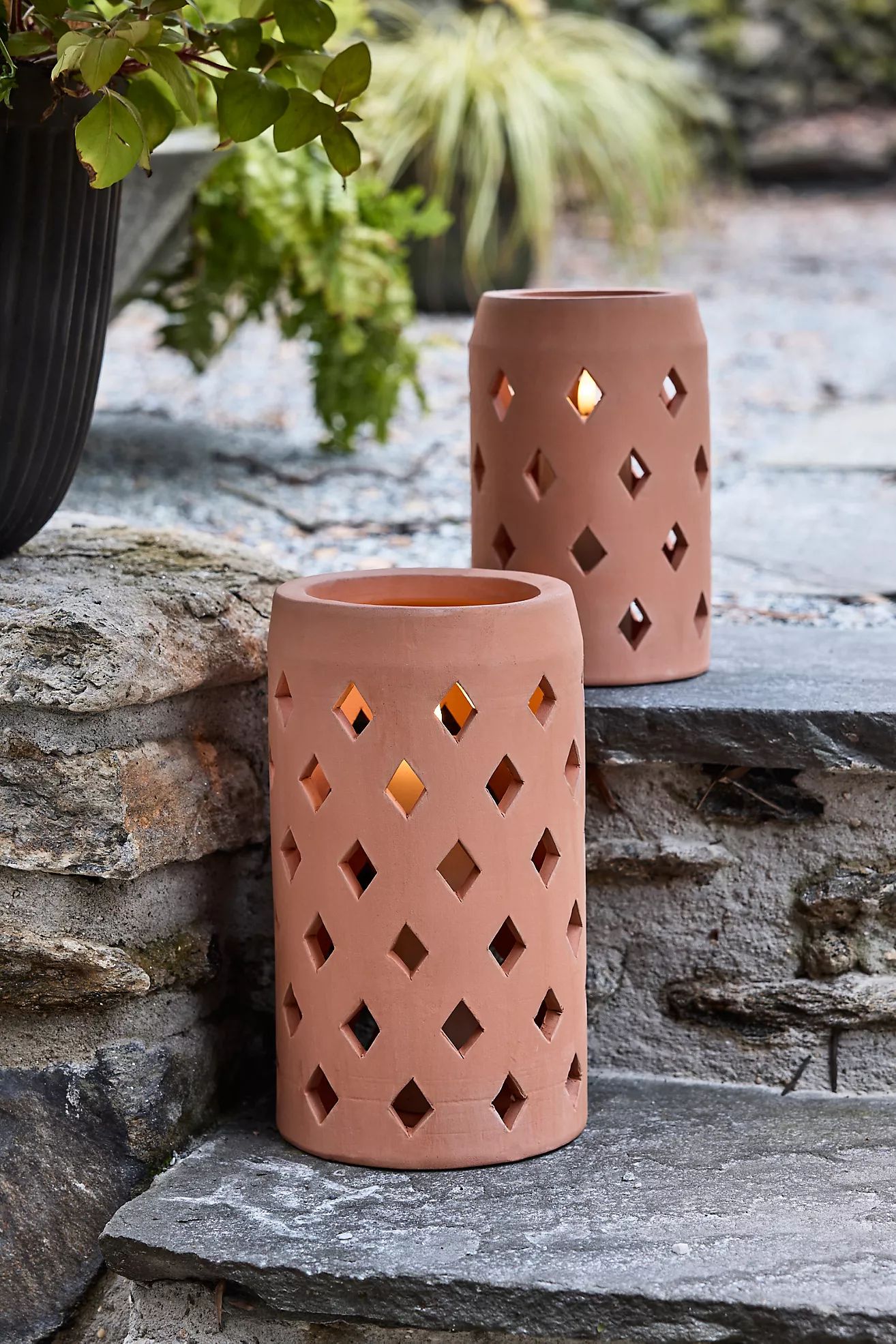Punched Terracotta Lantern | Anthropologie (US)