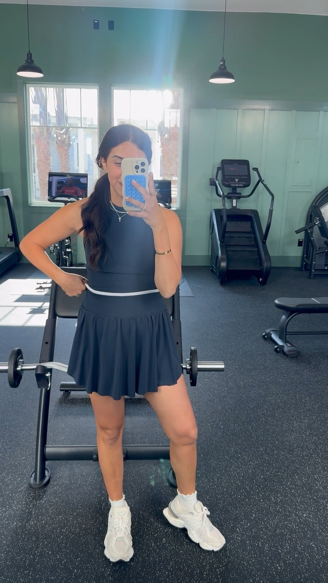 Top: medium
Bottom: medium 

Target set in blue! Loved so much I ordered in all the colors!