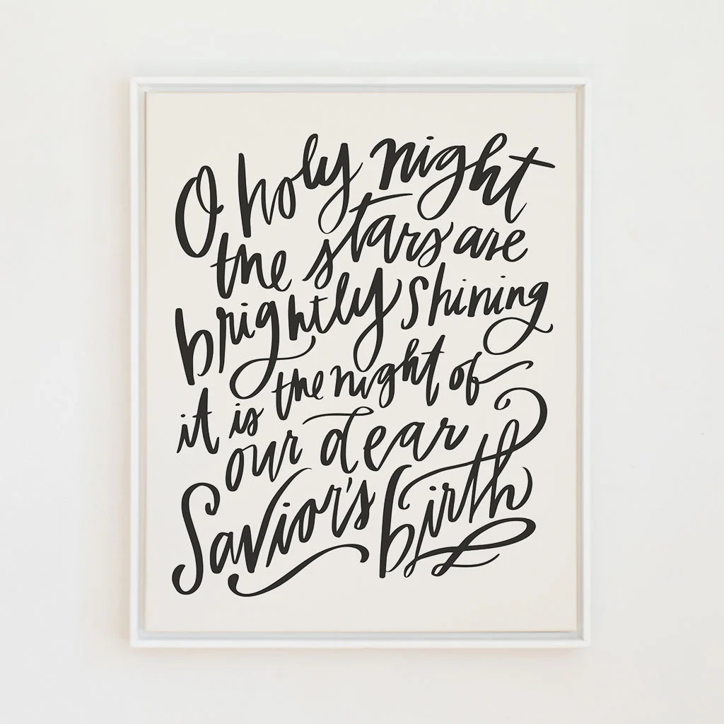 O Holy Night | Alabaster | Canvas | Lindsay Letters, LLC