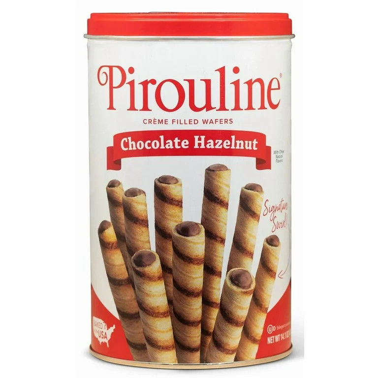 Pirouline Chocolate Hazelnut Creme Filled Rolled Wafers - 14.1oz Tin, 32 Cookies | Walmart (US)