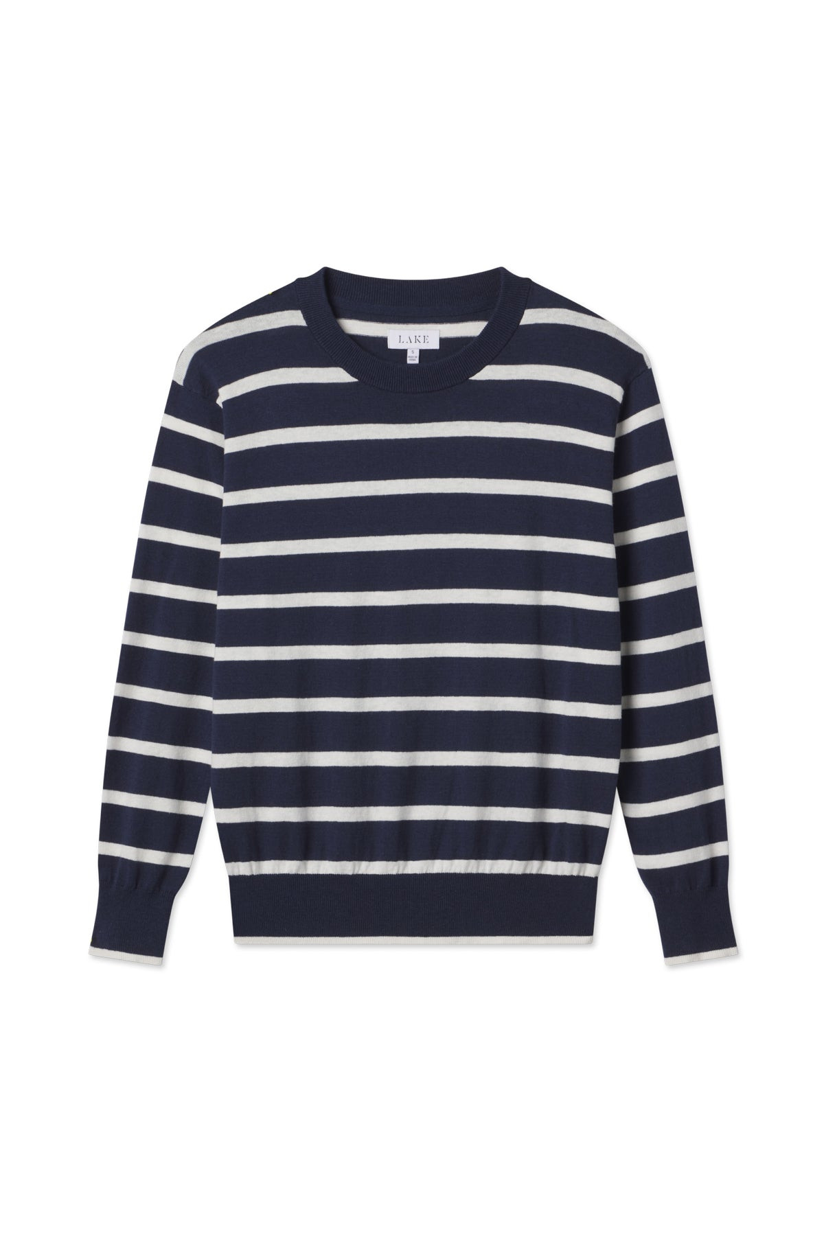 Evaline Sweater in Deep Navy Wharf Stripe | Lake Pajamas