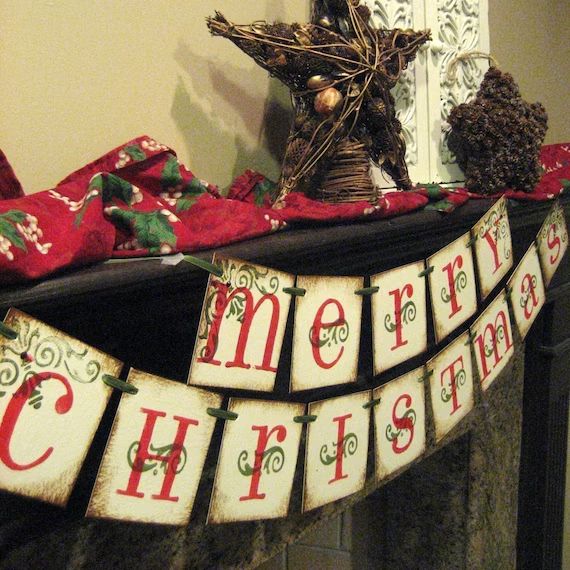 Christmas Decorations  Merry Christmas banner  Holiday | Etsy | Etsy (US)