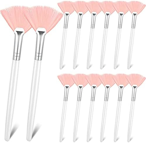 14 Pieces Fan Brushes Facial Applicator Brush Soft Fan Brushes Acid Applicator Brush Cosmetic Mak... | Amazon (US)
