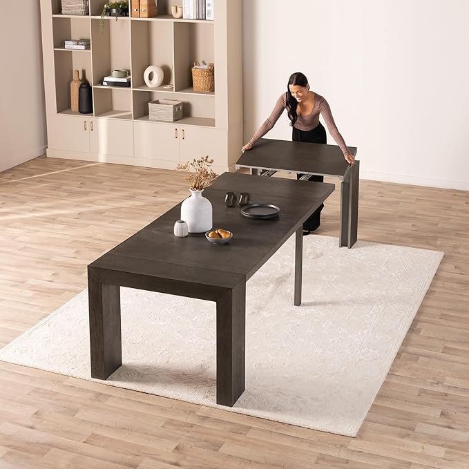 Transformer Table Dining Room Table for 2 to 12, Expandable Dining Table, Wood Black Dining Table... | Amazon (US)