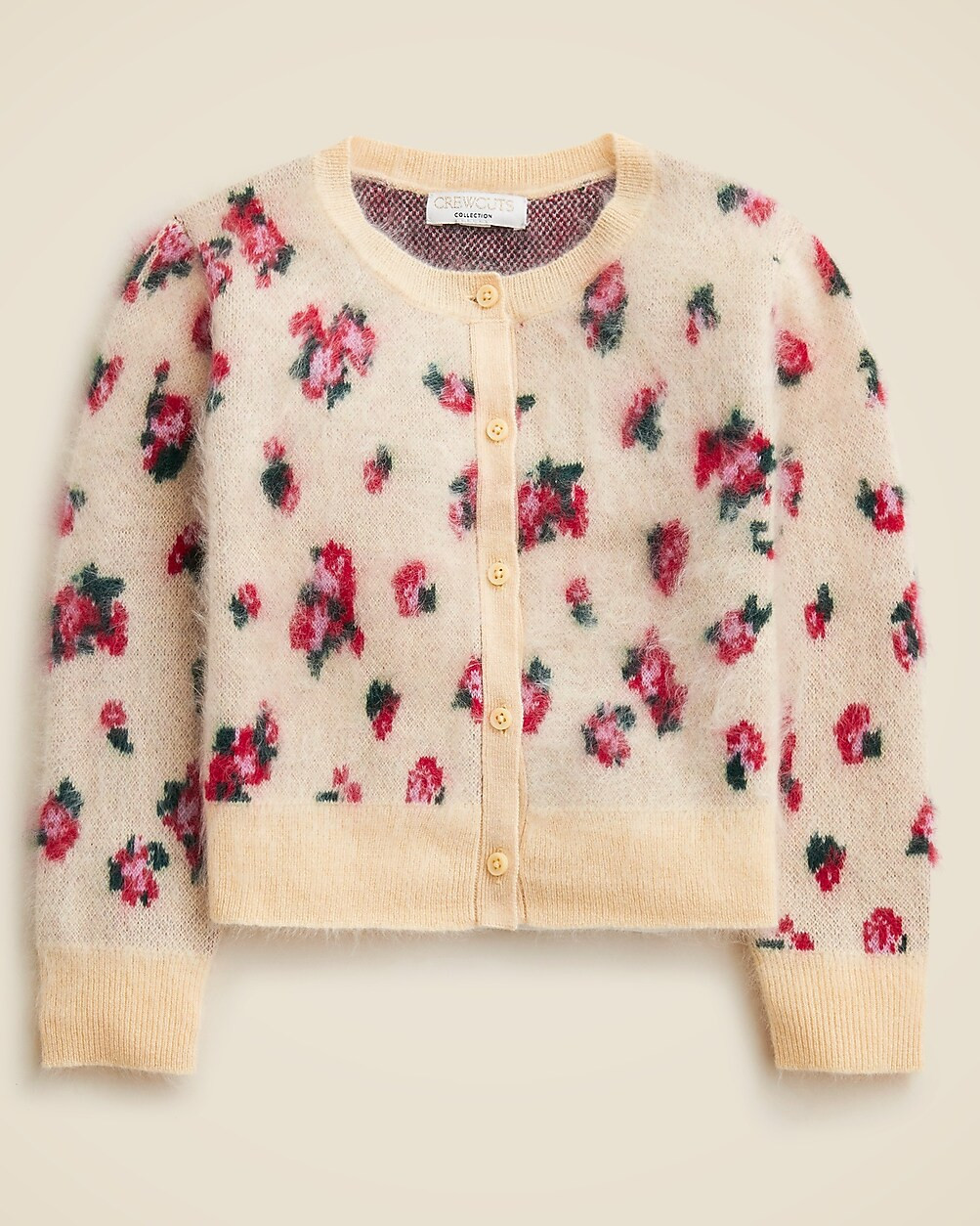 Girls' brushed cashmere cardigan in blurry floral | J. Crew US