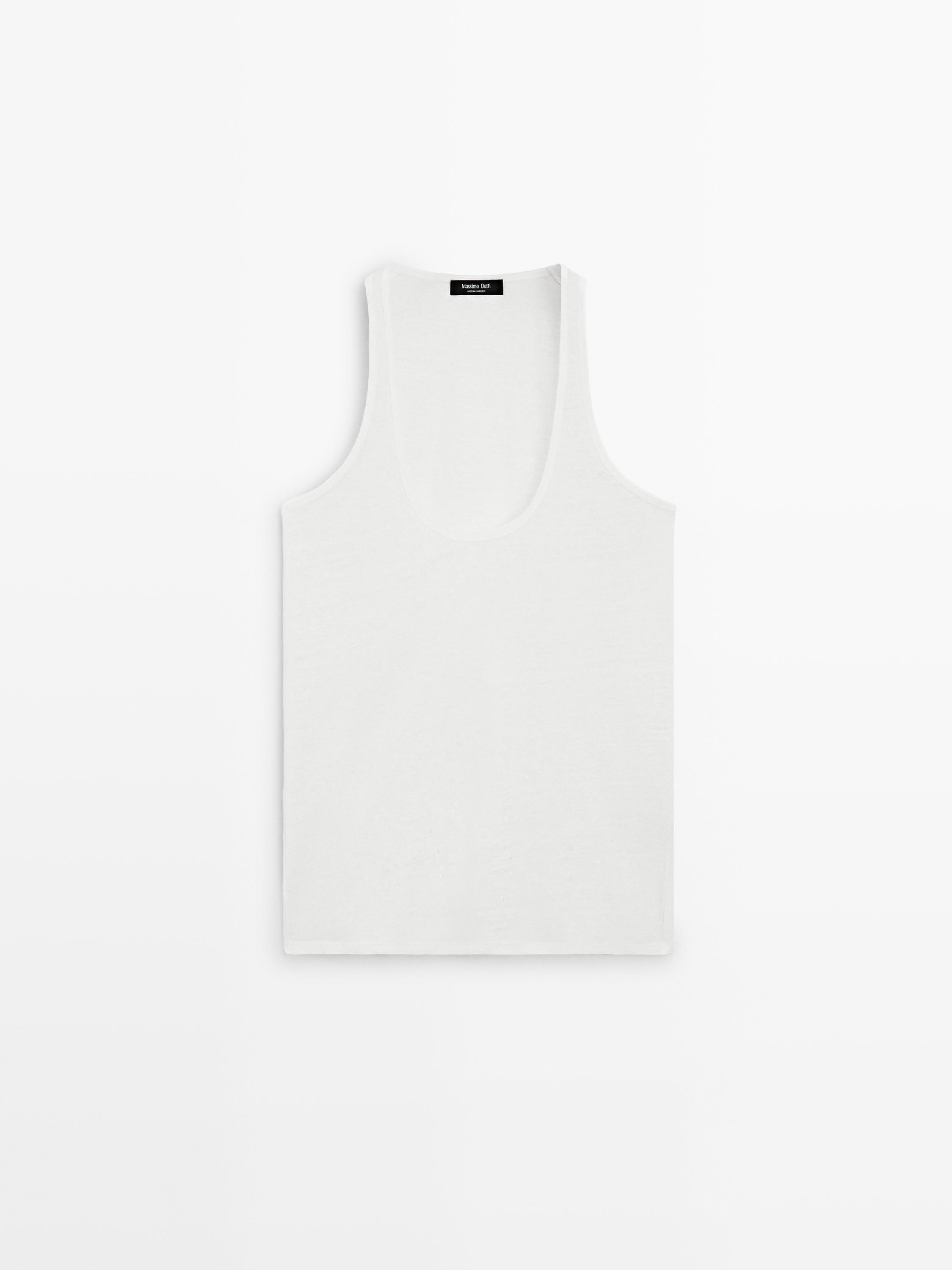 100% linen strappy top | Massimo Dutti US