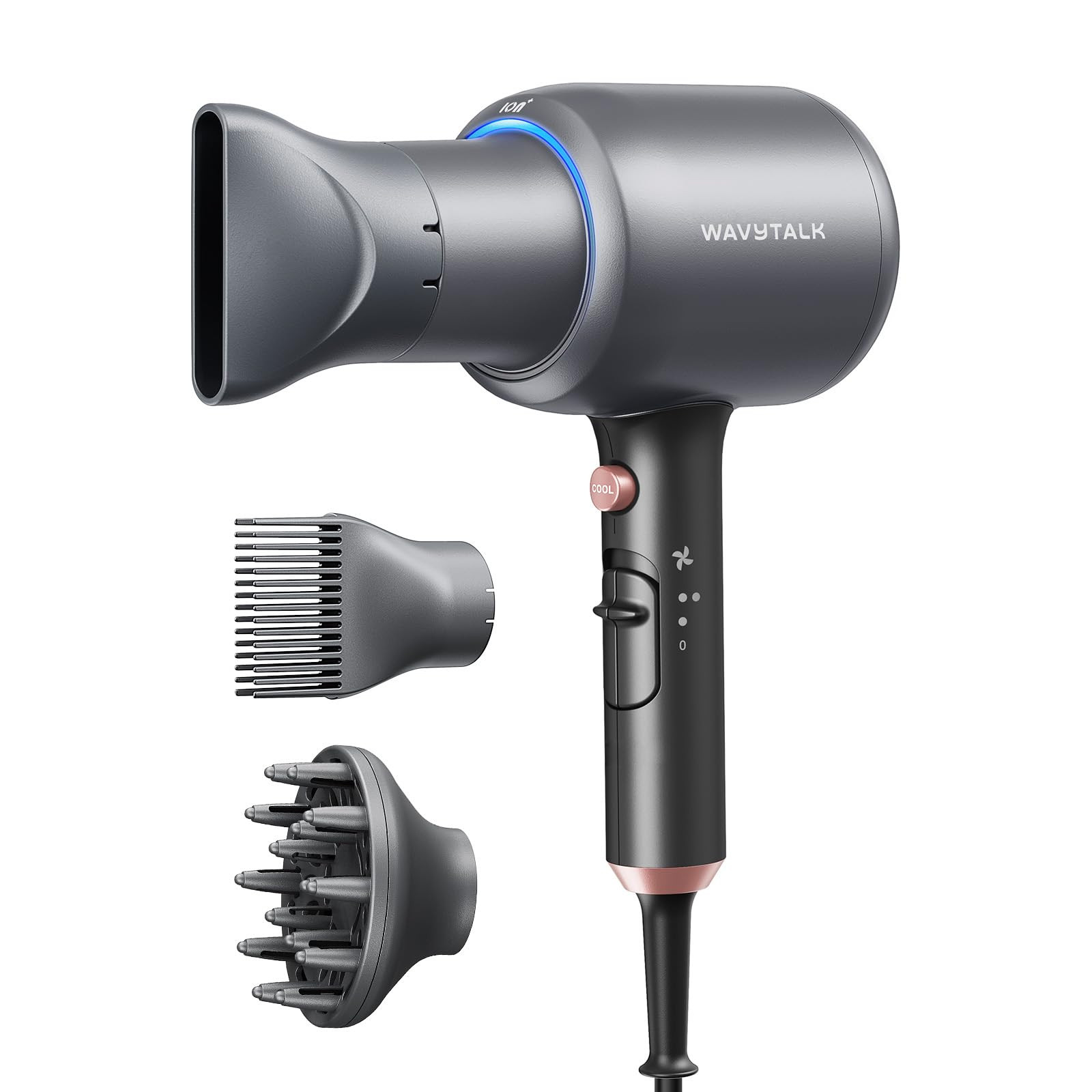 Wavytalk Blow Dryer, Blown Away Ionic Hair Dryer for Curly Hair with Diffuser, 1875W Fast Drying ... | Amazon (US)