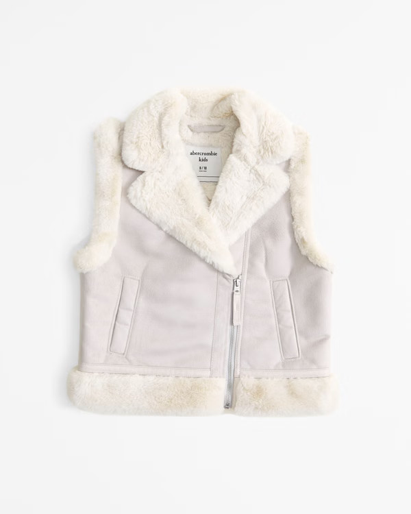 girls shearling vest | girls coats & jackets | Abercrombie.com | Abercrombie & Fitch (US)