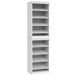 Modular Storage 21.38 in. W White Reach-In Tower Wall Mount 8-Shelf Wood Closet System | The Home Depot