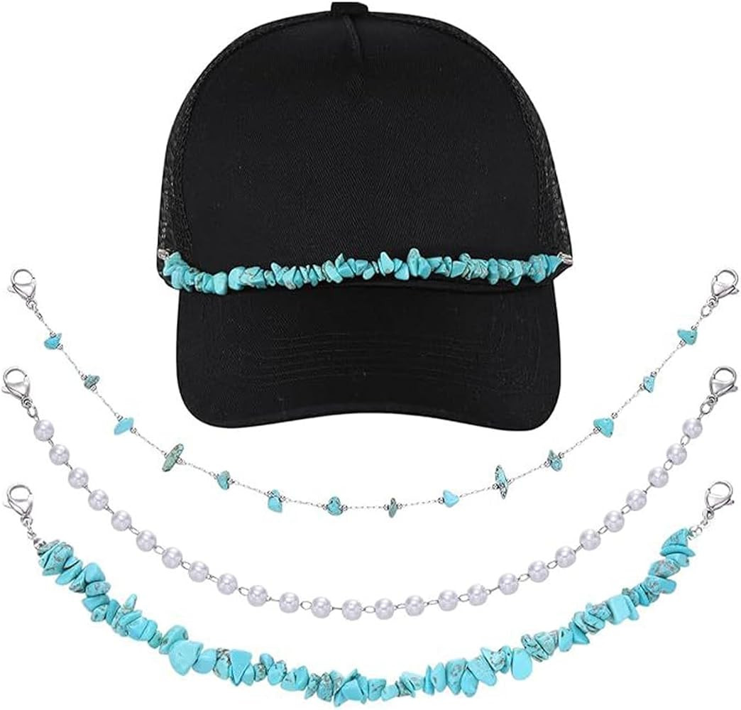 Trucker Hat Chains for Women Trucker Hat Bill Decoration Trucket Hat Charms DIY Mesh Baseball Cap... | Amazon (US)