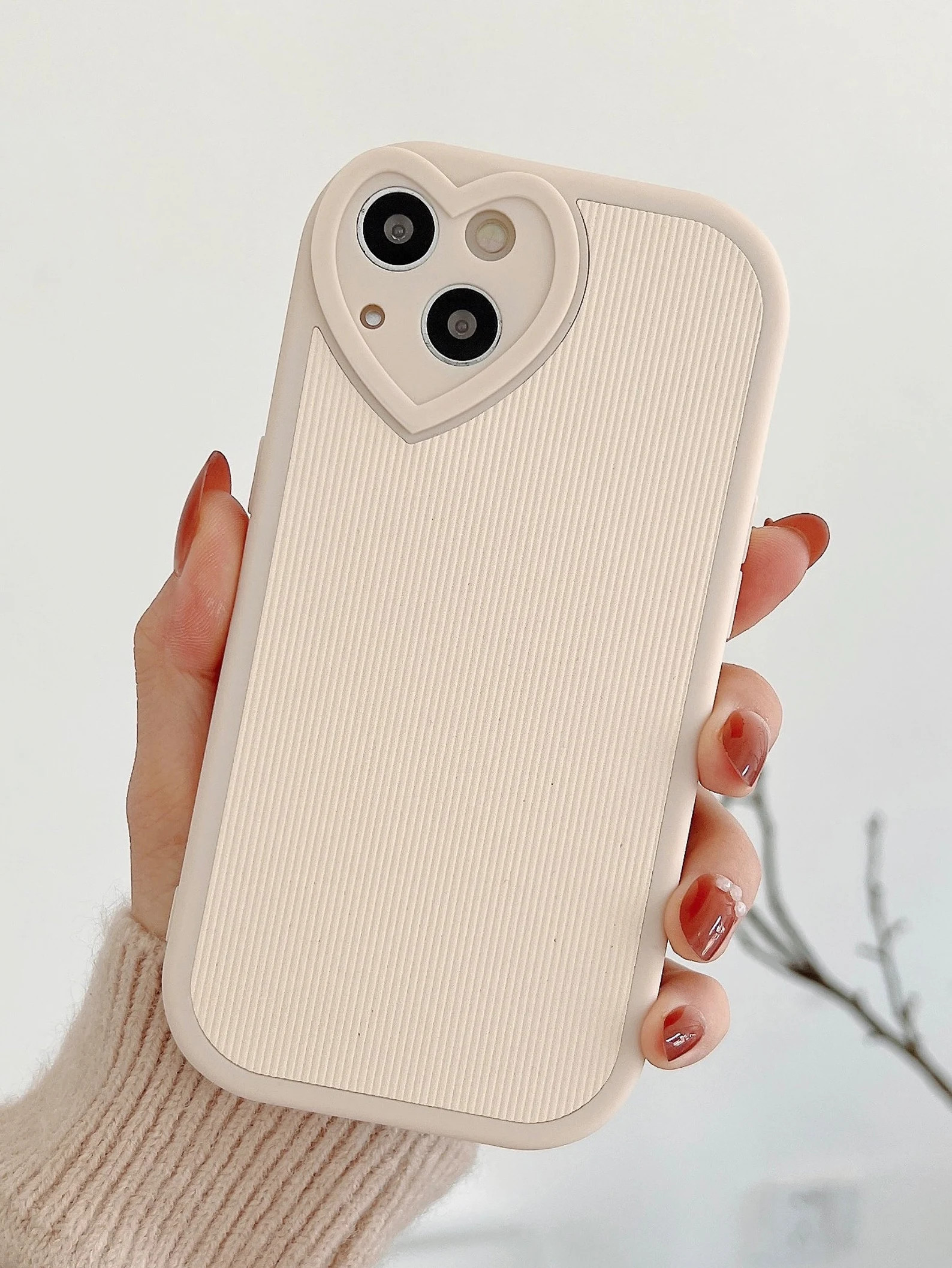 Beige Heart Phone Case Iphone 14 11 12 13 Pro Max 12pro XR XS - Etsy | Etsy (US)