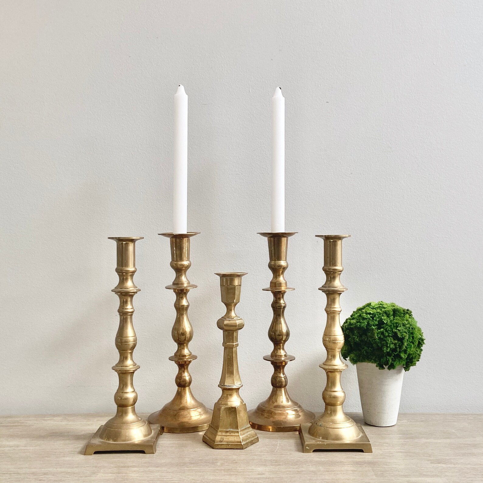 Brass Candlestick Set Tall Large Brass Candle Holders | Etsy | Etsy (US)