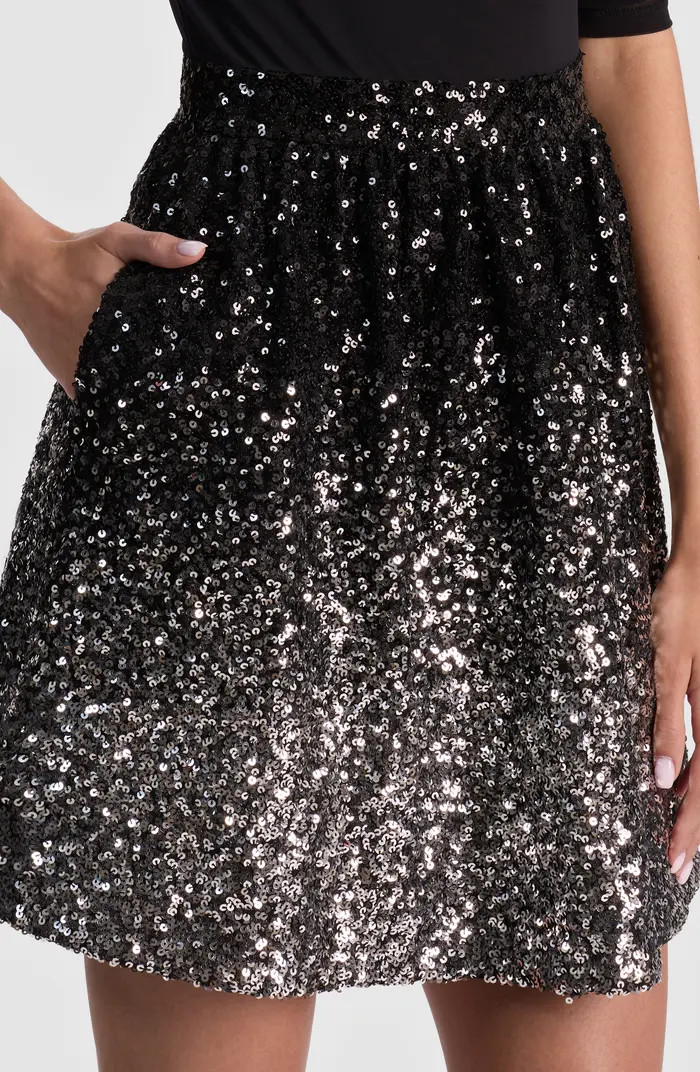 Chara Long Sleeve Sequin Skirt Party Dress | Nordstrom