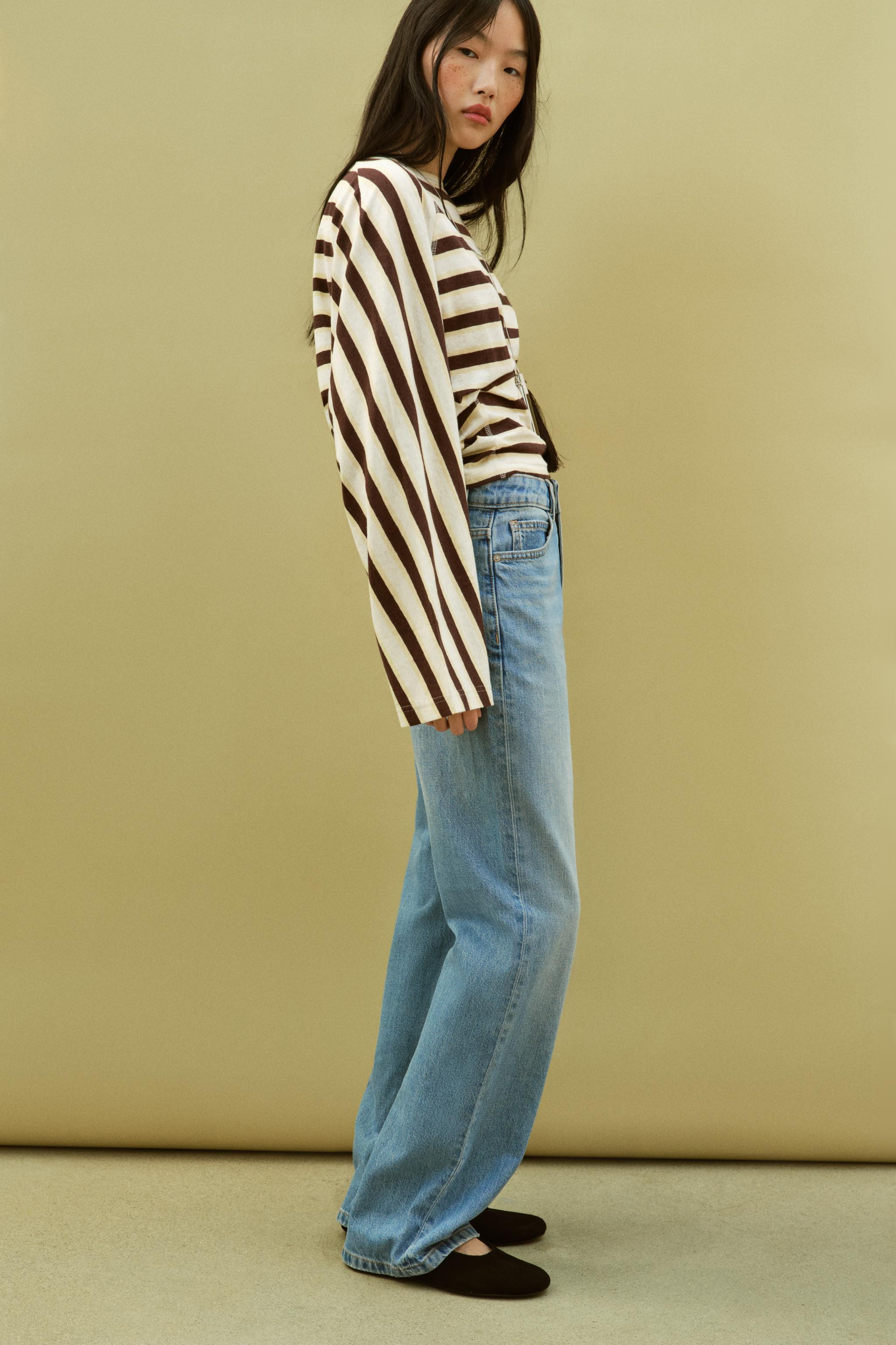 T-SHIRT STREIFEN BAUMWOLLE UND LEINEN | Zara DE