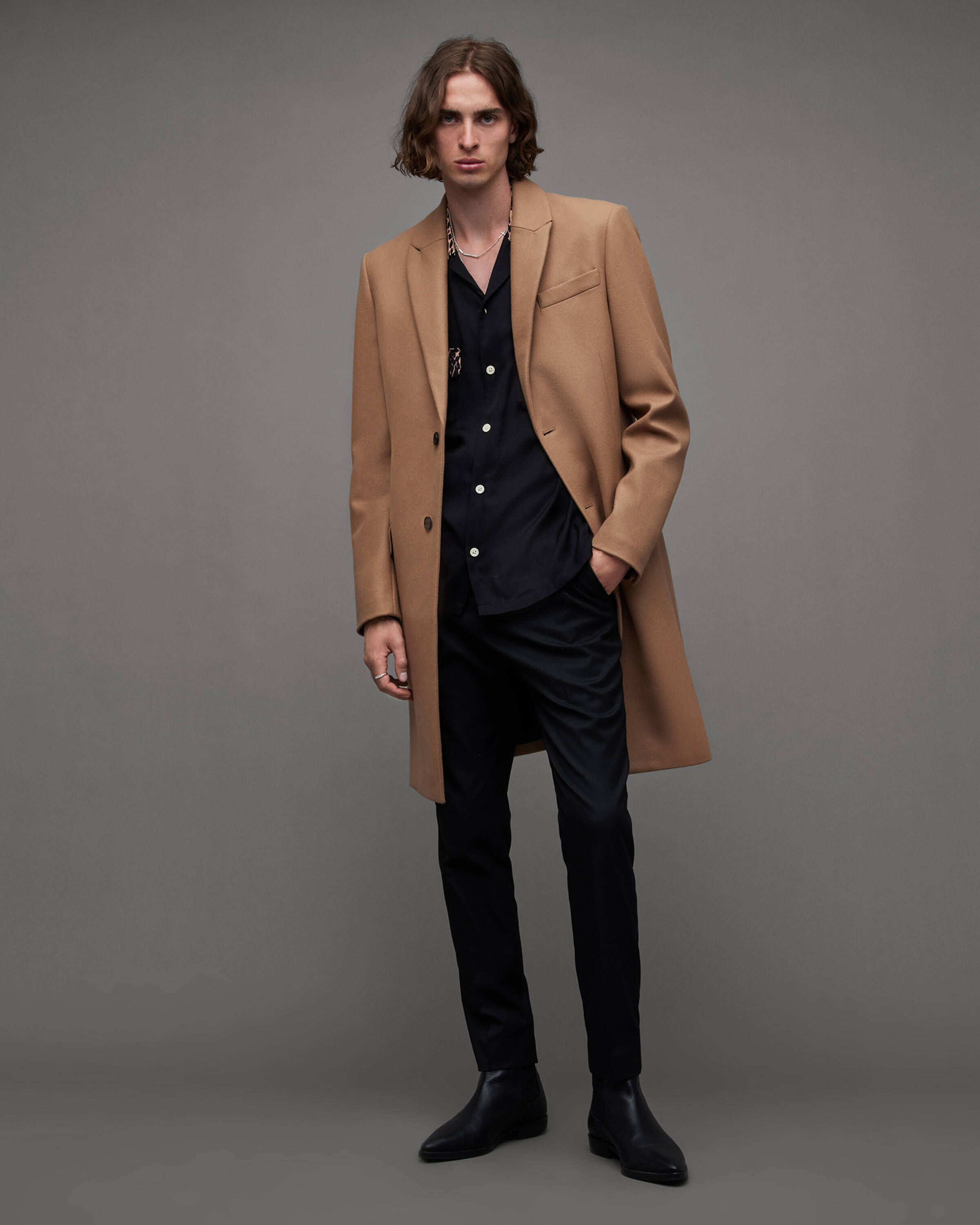 Jemison Wool Cashmere Blend Coat CAMEL BROWN | ALLSAINTS US | AllSaints US