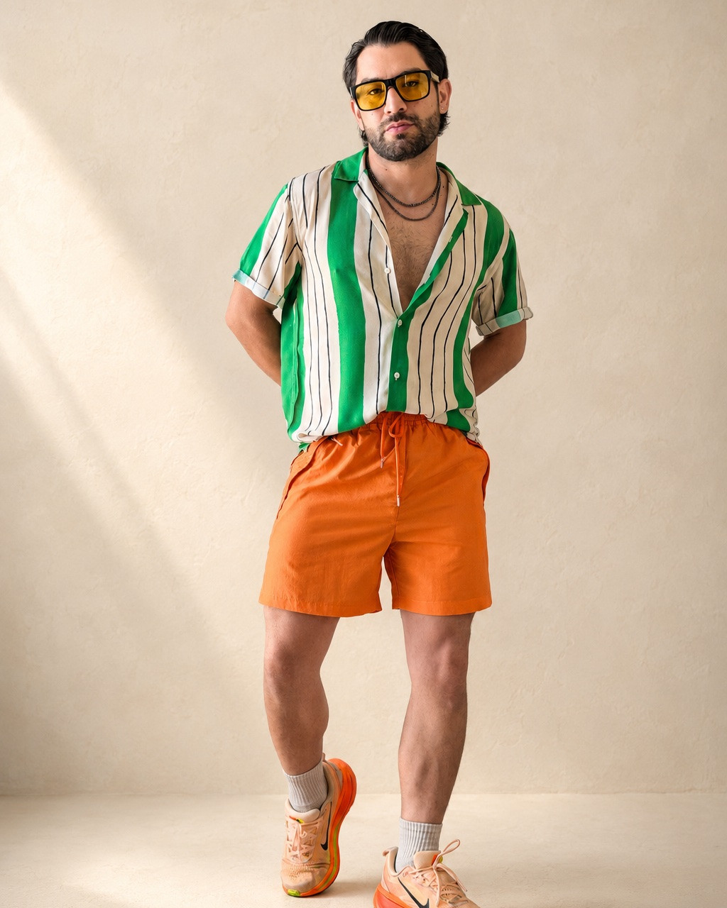 Summer, tailored.
Bold stripes. Bright orange. Timeless accessories.

#LTKgrwm #LTKootd #LTKMens