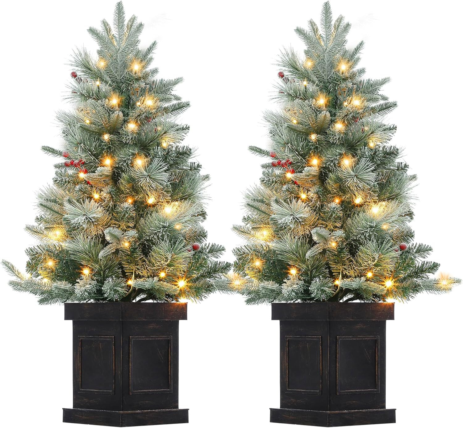 3 Ft Pre-Lit Mini Xmas Tree with Multi-Mode Led Lighting, Realistic Artificial Pine or Spruce for... | Amazon (US)