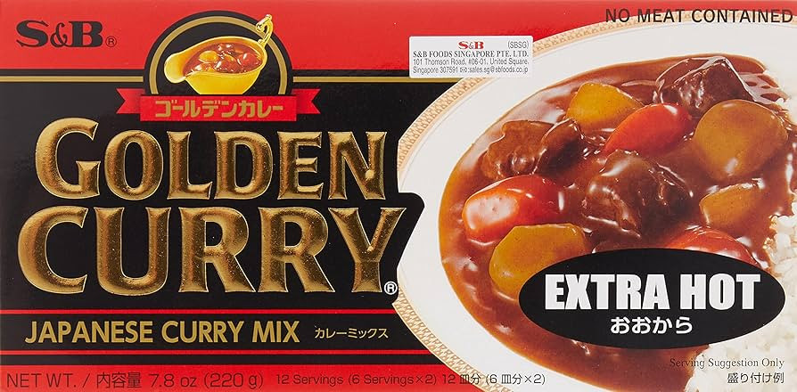S&B Golden Curry Sauce Mix, Extra Hot, 7.8 Ounce | Amazon (US)