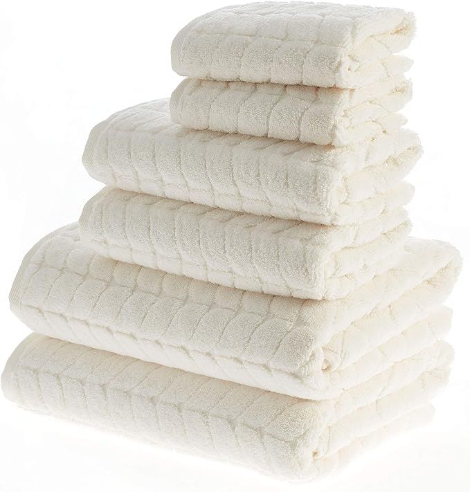 BAGNO MILANO 100% Turkish Cotton Jacquard Luxury Towel Set – Quick Dry Non-GMO Ultra-Soft, Plus... | Amazon (US)