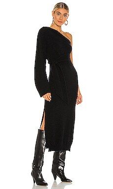 Nanushka Cedro Dress in Off Black from Revolve.com | Revolve Clothing (Global)