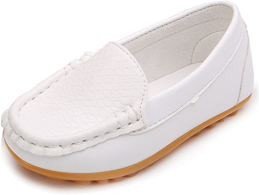 LONSOEN Toddler Little Kid Boys Girls Soft Slip On Loafers Dress Flat Shoes | Amazon (US)