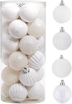 24PCS 1.57"(40mm)Christmas Ball Ornaments for Christmas Decorations, Shatterproof Plastic Ball Pr... | Amazon (US)