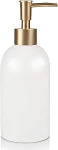 14OZ Ceramic Soap Dispenser Ceramic Soap Pump Dispenser Can Fill Liquid for Bathroom/Kitchen (Whi... | Amazon (US)