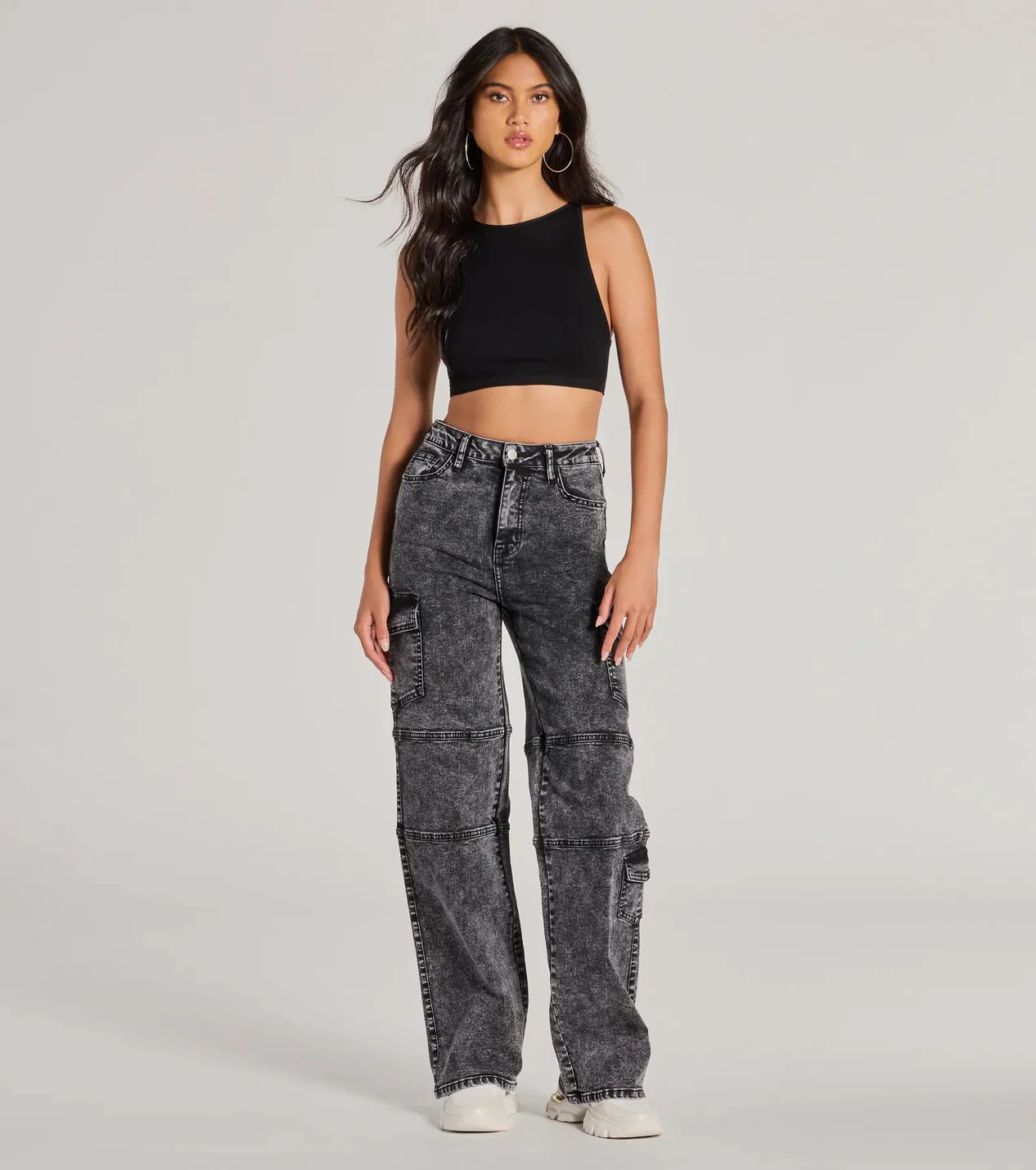 Cool Captured High Rise Cargo Denim Jeans | Windsor Stores