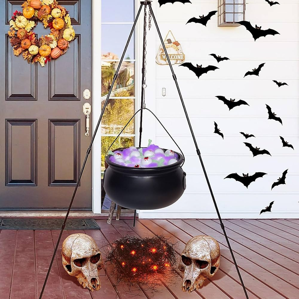 Rocinha Halloween Decorations Outdoor Witches Cauldron Halloween Decor Plastic Cauldron on Tripod... | Amazon (US)