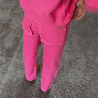 Women's Denim Scallop Detail Jeans Pants in Pink, Size 22, Cotton/Elastane by Never Fully Dressed | Never Fully Dressed (UK & IE)