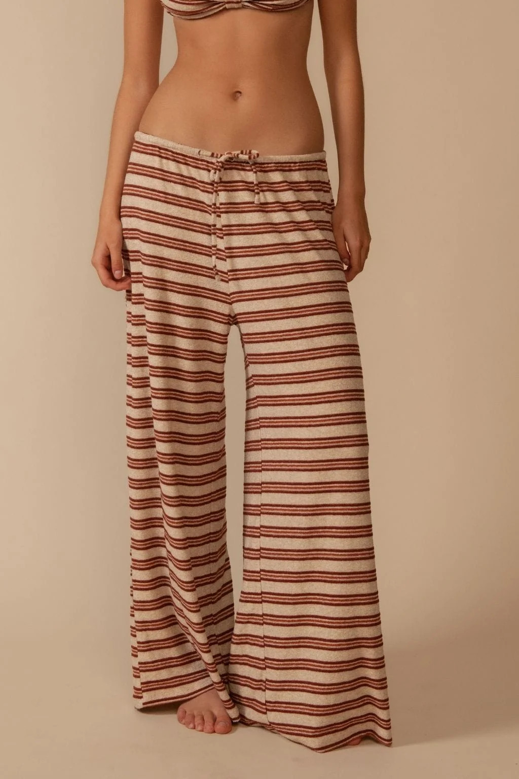 Joan Stripe Drawstring Wide-Leg Pant | Montce