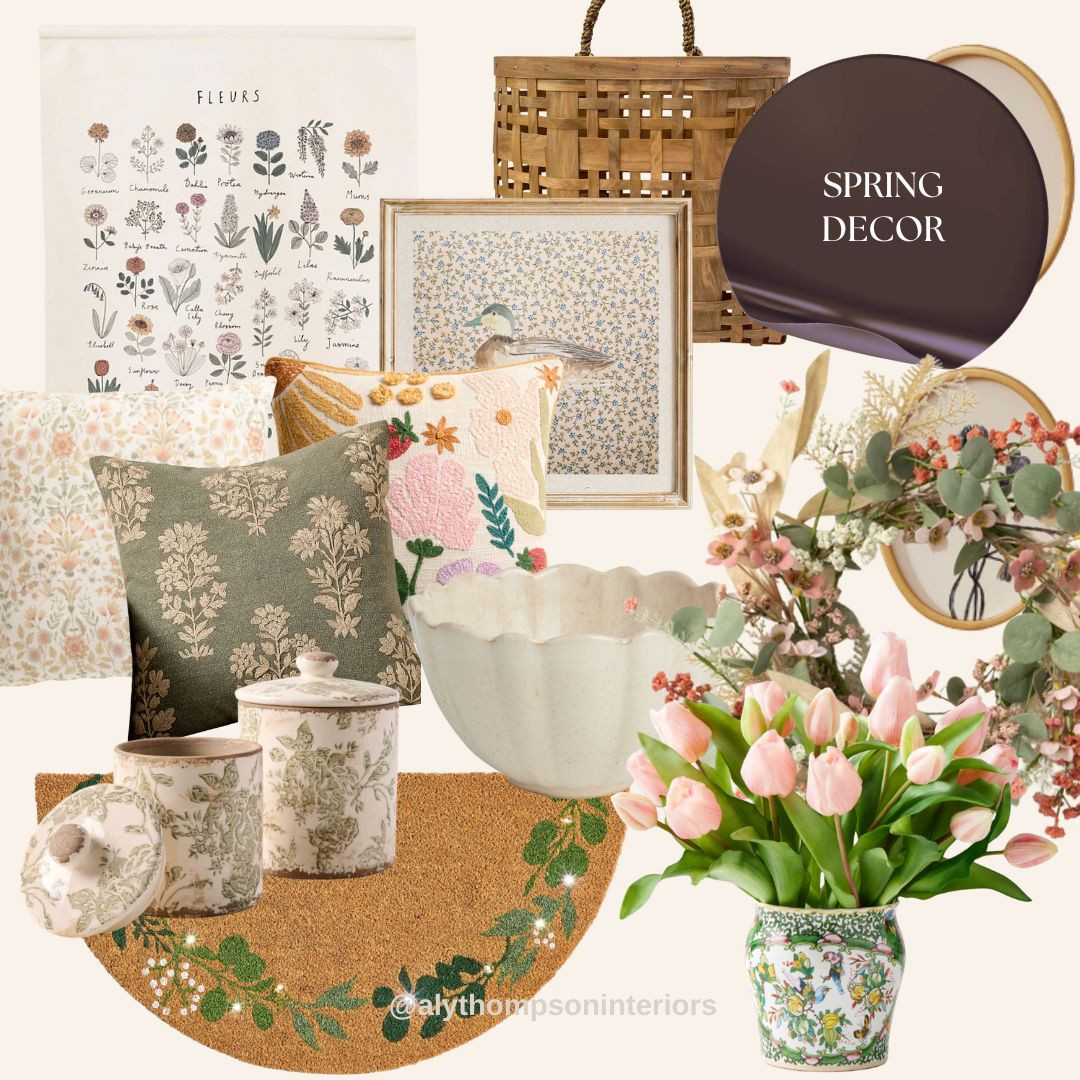 Spring Decor | Home Decor | Cottagecore | Tulips | Throw Pillows | Flower Art | Framed Art | Ducks | Ceramic Vase | Scalloped Bowl | Doormat | Botanicals 

 #LTKSeasonal #LTKHome #LTKFindsUnder100