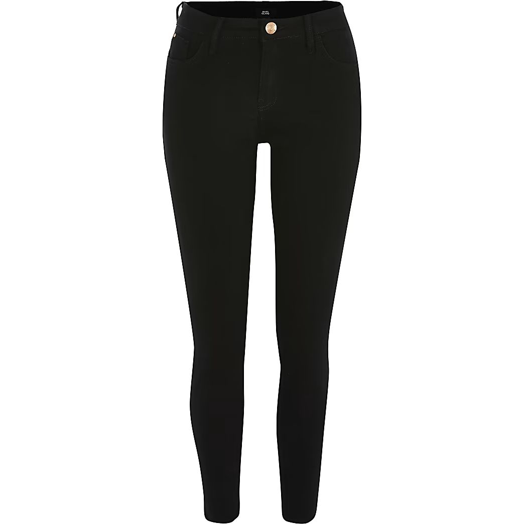 Black Amelie mid rise skinny jeans | River Island (UK & IE)