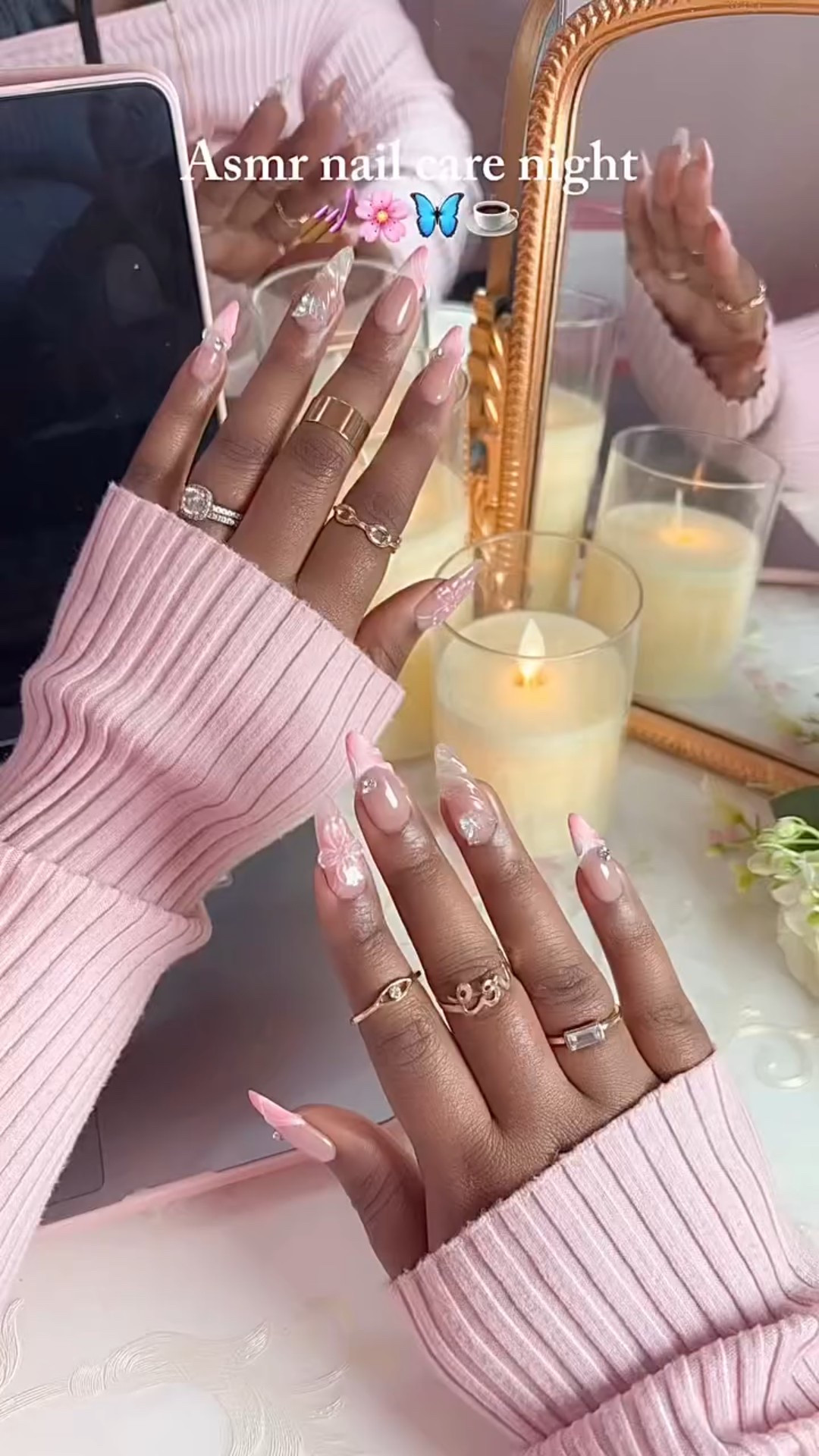 ASMR nail care night with my faves @bloomnails_official 

The most GORGEOUS nails EVER! 🥰🩷

Products used:

@oliveandjune hand scrub
@nectarlifeusa spray hand lotion
@billie shave cream
@conair wax warmer
@coffeemate coffee
@fivebelow bow cup and plate! 

-
-
#nails #nails💅 #asmr #asmrnails #nailtutorial #selfcare #handmask #pink #pinknails💅 #nailinspo #selfcaresunday

#LTKBeauty #LTKFamily #LTKFindsUnder100