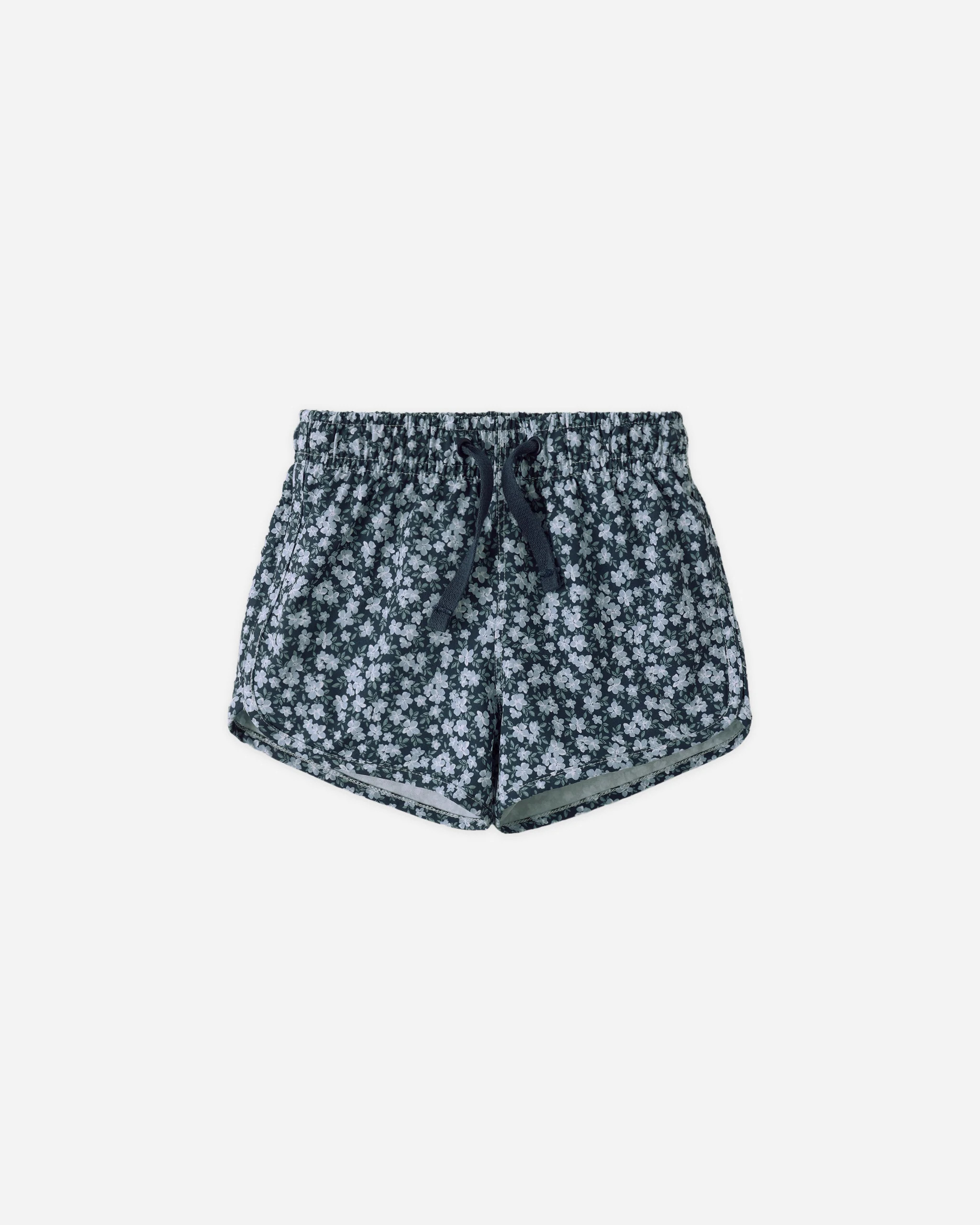 Swim Trunk Navy Floral | Rylee + Cru
