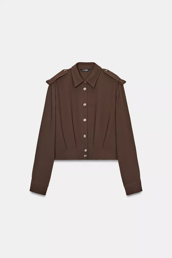 KURZE HEMDBLUSE MIT SCHULTERRIEMEN | Zara DE