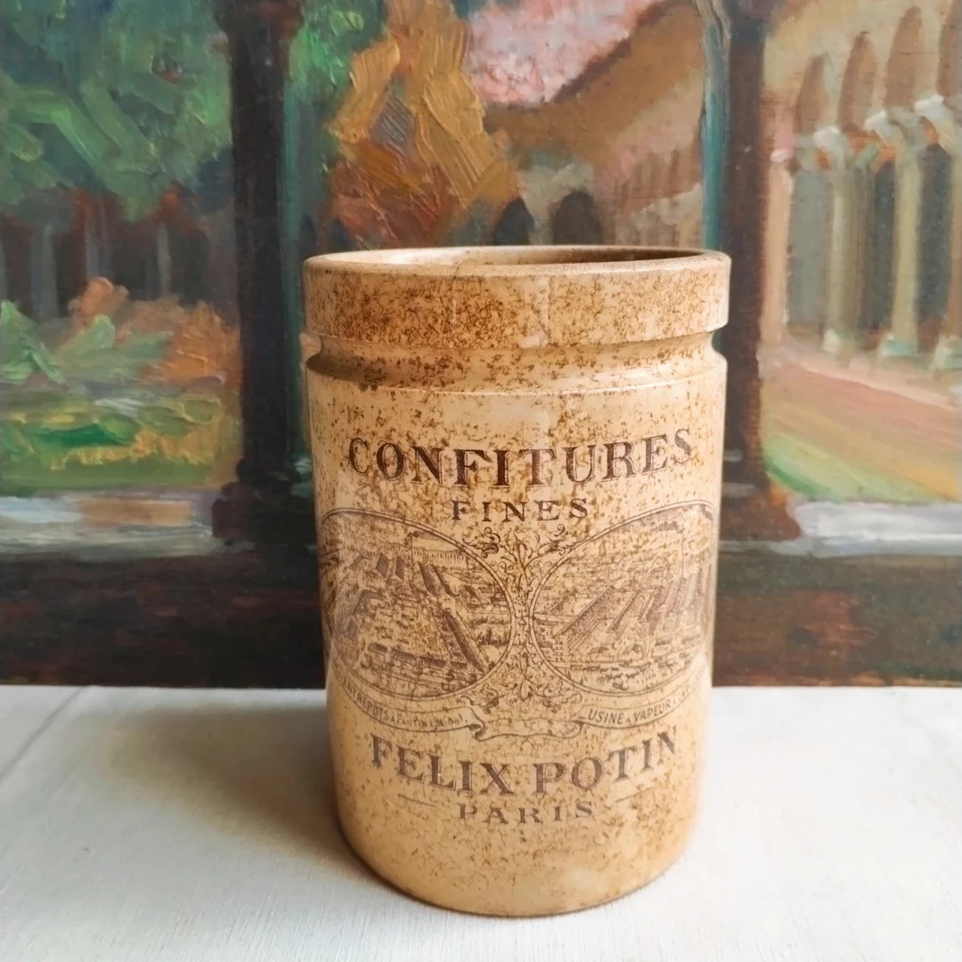 Antique Félix Potin Jam Jar, French 19 Th Century Tea Stained Ironstone Confiture Pot - Etsy | Etsy (US)