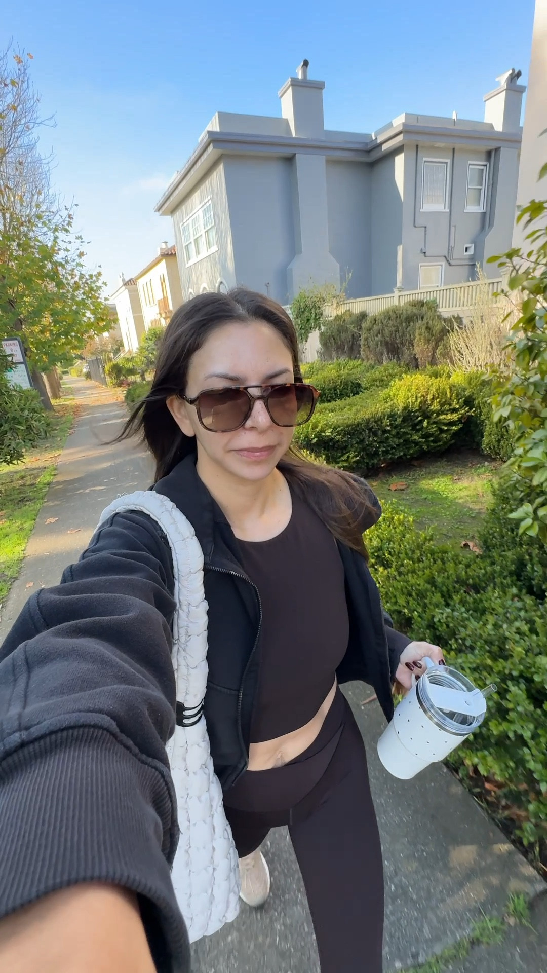 Aerie active wear 40% off

Aerie bra top- medium
Aerie leggings- small short
Lululemon scuba zip up hoodie- xs/s
Amazon sunglasses 
Target puffer tote bag
APL zipline sneakers
Brown grip socks

Petite, workout outfit, Pilates outfit, barre outfit, brown workout set, brown active set, brown aviator sunglasses 

#LTKSaleAlert #LTKfitnessgoals #LTKActive