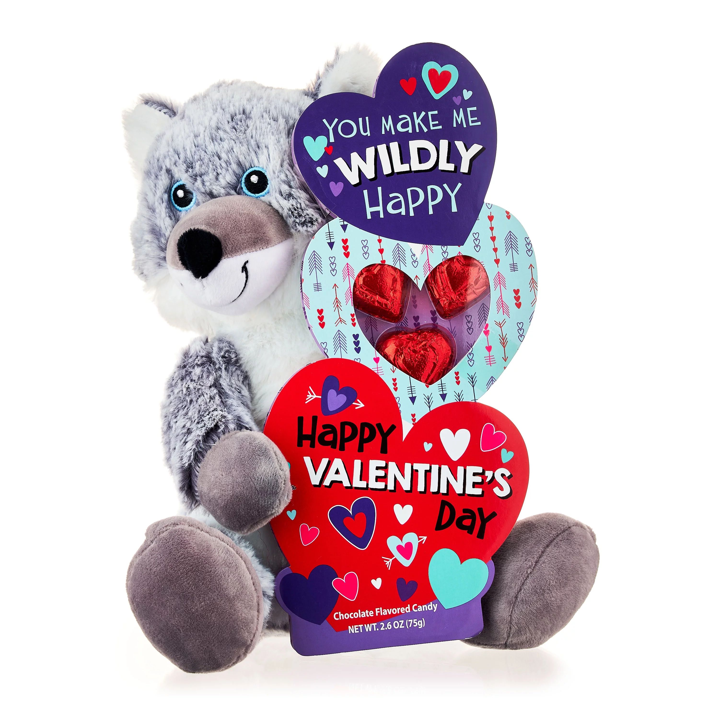 Way to Celebrate! Progressive Gifts 9.5" Valentine's Day Plush Fox Candy Gift Set - Walmart.com | Walmart (US)
